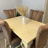 میز صندلی نهار خوری چهار نفره مدل صدفی