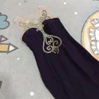 لباس مجلسی بلند رنگ بادمجونی ۲۲۰۰تومن