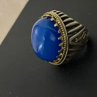 انگشتر نقره عقیق ابی
