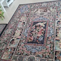 دو عددقالی سرمه ای نقشه باغ ارم هردو باهم