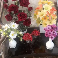 گل مصنوعی.وسانسوریاطبیعی.وگلدان