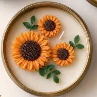 شمع شکوفه پاییز و آسمان ابری