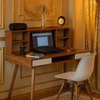 انواع میز تحریر شلف دار مدل انگلیسی کتابخانه