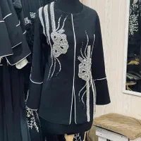 مانتو مجلسی کتی جواهردوزی سنگدوزی کاردست طرح رویال