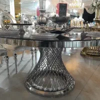 میز گرد فلزی مدل حصیری/تالار رستوران