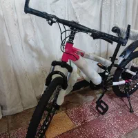 دوچرخه کوهستانی  مشکی است و از ترمز دیسکی بهره
