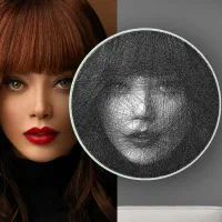 تابلو نخ و میخ چهره-ساخت از روی عکس دلخواه