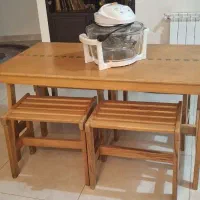 میز چوبی همراه با هوا پز