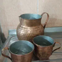 پارچ و لیوان مسی