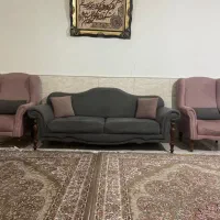 مبل 8 نفره درحدنو.بدون میز.طوسی صورتی.رباط کریم