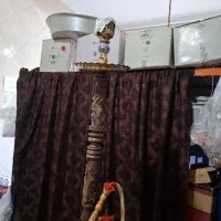 قلیون چوبی طرح دو دختر