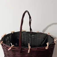 سبد حصیری بیضی ۳ تیکه