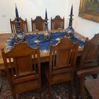 ناهارخوری تمام چوب شش نفره قاجاری بسیار قدیمی