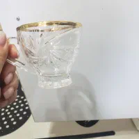 استکان قندون خورشیدی لب طلا اصلی