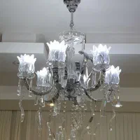 دو عدد لوستر ۶ شاخه استیل خارجی