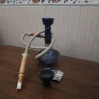قلیان سالم وشیشه رنگ آبی