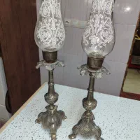 دوعدد شمعدان برنزی