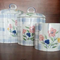 چینی گل پنبه ای و قوری و قندون