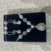 نیم ست گوشواره ،گردنبند،دستبند نقره