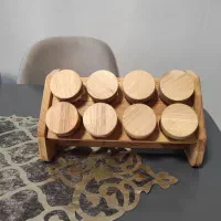 جا ادویه چوبی ۸تایی به همراه استند