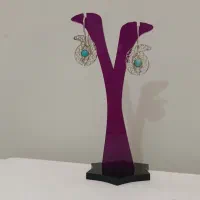 گوشواره نقره نگین فیروزه نیشابوری کد ۵۸۵