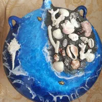 دیوارکوب ساحل دریا رزین با ایینه