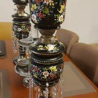 شمعدانی عتیقه و با نقاشی وکار با دست