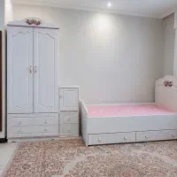 سرویس خواب دخترانه کودک و نوزاد پرنسس، تخت و کمد