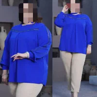 شومیزسایزبزرگ پیله دار۵۰تا۶۲فروشگاه سایزبزرگ توتن