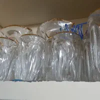 دودست پارچ ولیوان لب طلایی