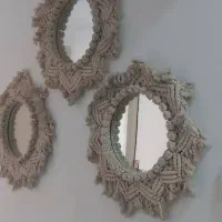 آیینه و دیوار کوب مکرومه کاردست وبسیارشیک