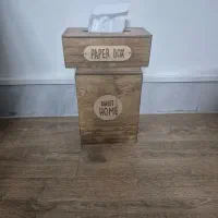 سطل وجای دستمال چوبی