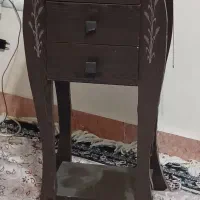 میز تلفن چوبی سه کشو