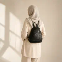 کوله زیپ کج تمام چرم طبیعی