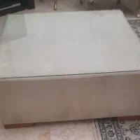 پاف جلو مبلی کرم رنگ ابعاد ۱ متر در ۱ متر