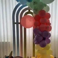 ریسه بادکنک آرایی رنگین کمان (تم تک شاخ)