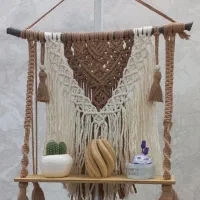 دیوارکوب و شلف مکرومه