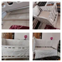 تخت کنار مادر و لباس بچگانه