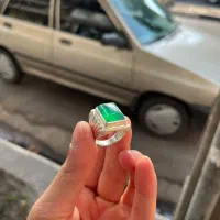 نقره با عقیق سبز