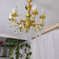 سه عدد لوستر آبکاری طلا
