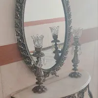 اینه و شمعدان برنز انتیک