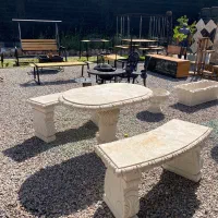 میز و نیمکت سنگی به قیمت خرید