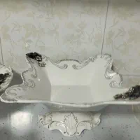 ظرف پذیرایی چینی گل برجسته4تیکه