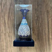 گلدان میناکاری ، کار دست استاد م.ترکان