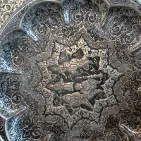 سینی قلم کاری مسی دیوار کوب