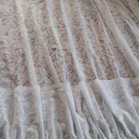 یک جفت پرده توری سفید دوخته آماده نصب