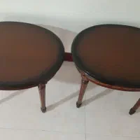 دو عدد میز عسلی بیضی تمام چوب