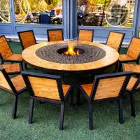 صندلی پروفیلی/فلزی سنگین چوبی باغی