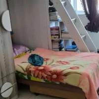 تخت دوطبقه کودک و نوجوان با کمد و قفسه