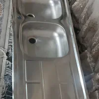 سینک دوقلو استیل و نردبان دوپایه آهنی